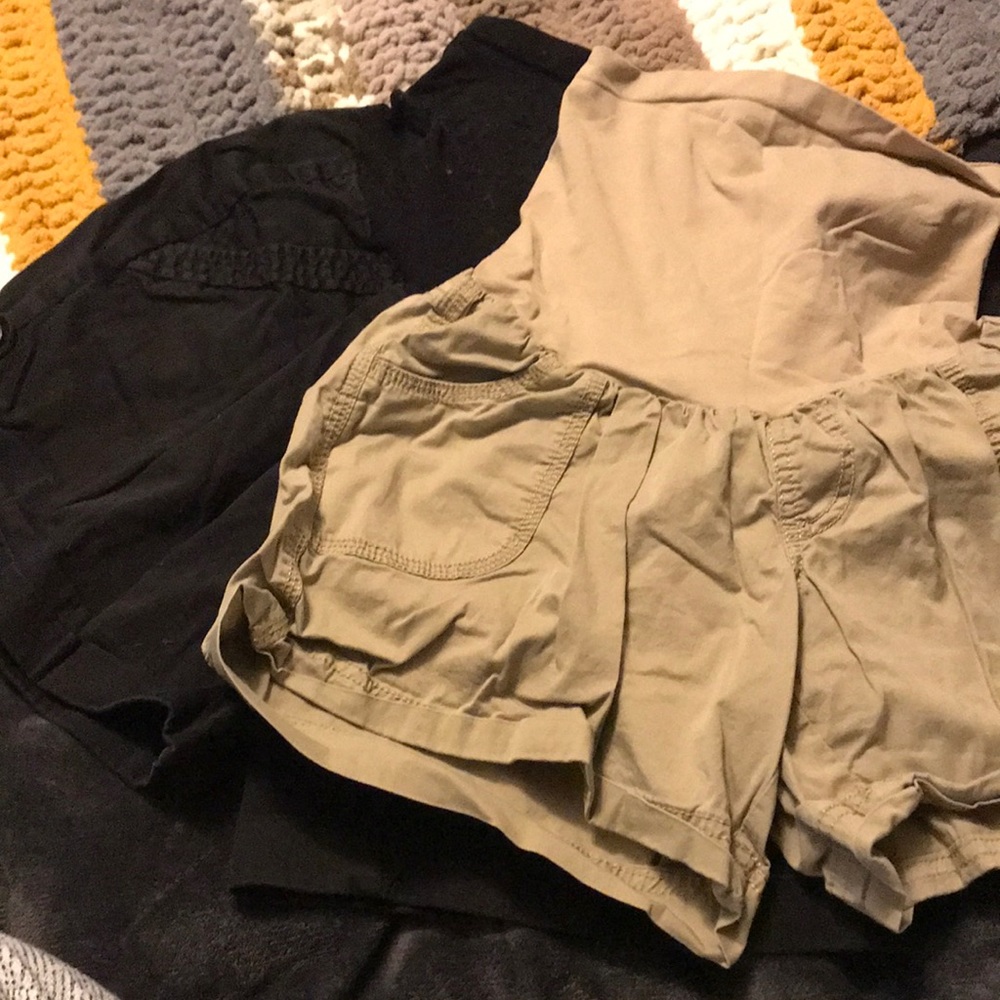 2 pairs size large motherhood maternity shorts